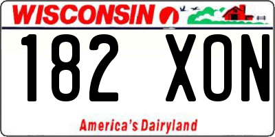 WI license plate 182XON