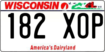 WI license plate 182XOP
