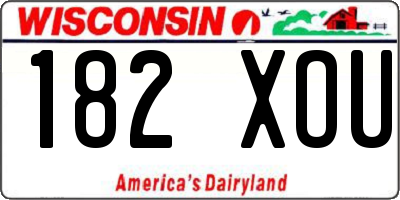 WI license plate 182XOU