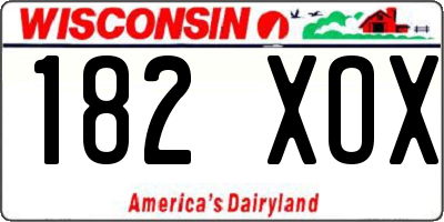 WI license plate 182XOX