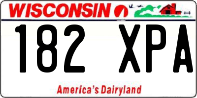 WI license plate 182XPA