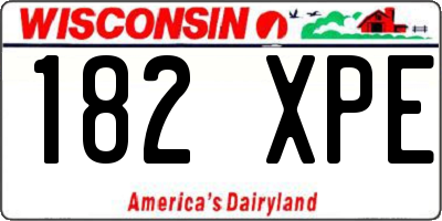 WI license plate 182XPE
