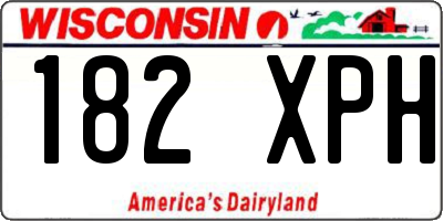 WI license plate 182XPH