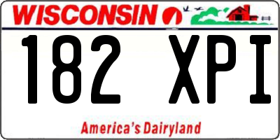 WI license plate 182XPI