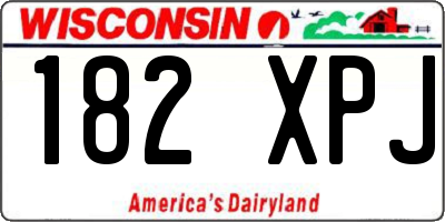WI license plate 182XPJ