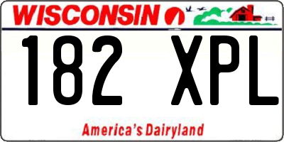 WI license plate 182XPL