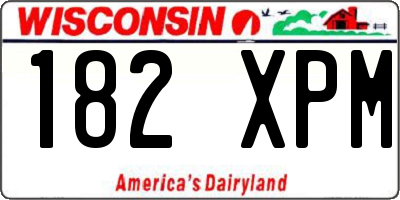 WI license plate 182XPM