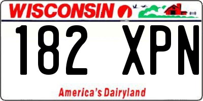 WI license plate 182XPN