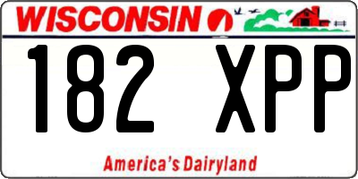 WI license plate 182XPP