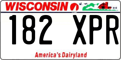 WI license plate 182XPR