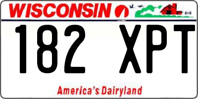 WI license plate 182XPT