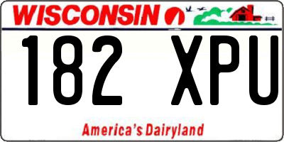 WI license plate 182XPU