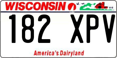WI license plate 182XPV