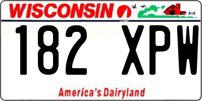 WI license plate 182XPW