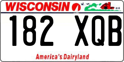 WI license plate 182XQB