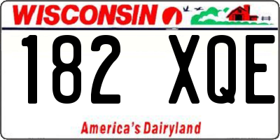 WI license plate 182XQE