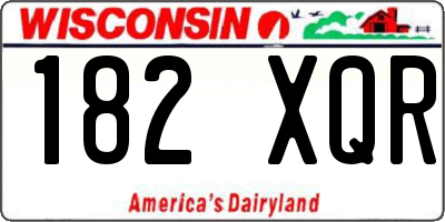 WI license plate 182XQR