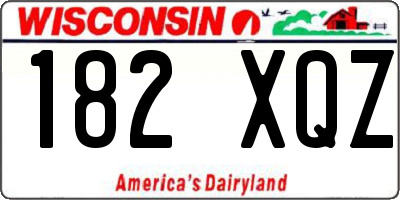 WI license plate 182XQZ