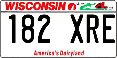 WI license plate 182XRE