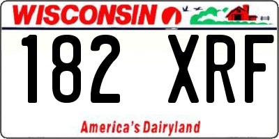 WI license plate 182XRF