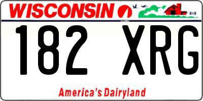 WI license plate 182XRG