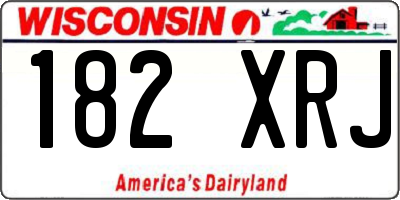 WI license plate 182XRJ