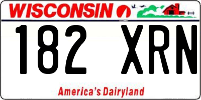 WI license plate 182XRN