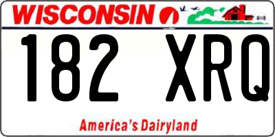 WI license plate 182XRQ