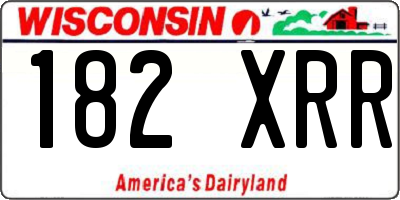 WI license plate 182XRR