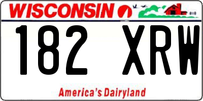 WI license plate 182XRW