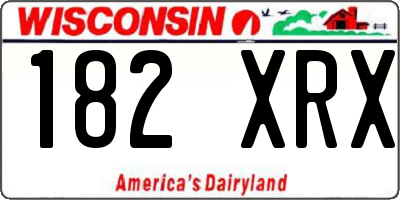 WI license plate 182XRX