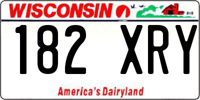 WI license plate 182XRY