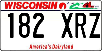 WI license plate 182XRZ