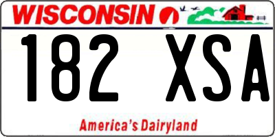 WI license plate 182XSA