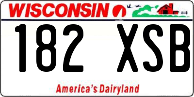 WI license plate 182XSB