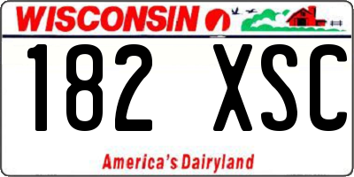 WI license plate 182XSC