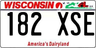 WI license plate 182XSE