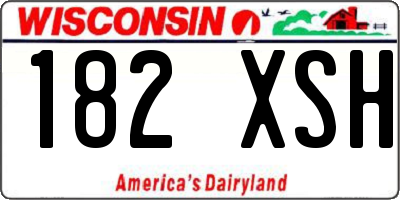 WI license plate 182XSH
