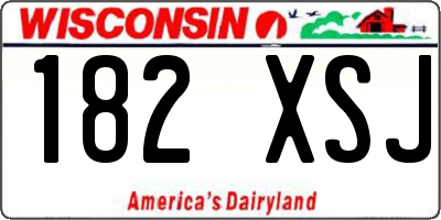WI license plate 182XSJ