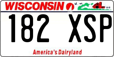 WI license plate 182XSP