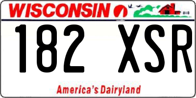 WI license plate 182XSR