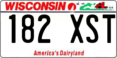 WI license plate 182XST