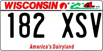 WI license plate 182XSV