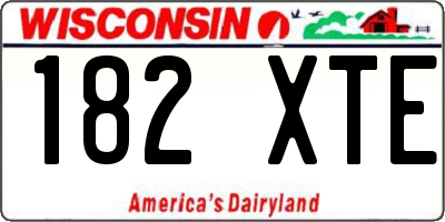 WI license plate 182XTE