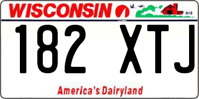WI license plate 182XTJ