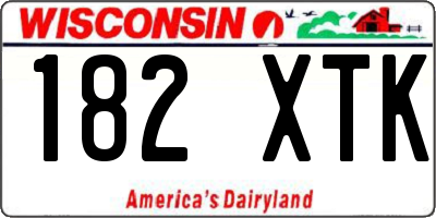 WI license plate 182XTK