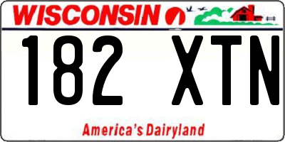 WI license plate 182XTN