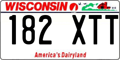 WI license plate 182XTT