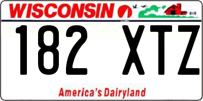 WI license plate 182XTZ