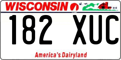 WI license plate 182XUC